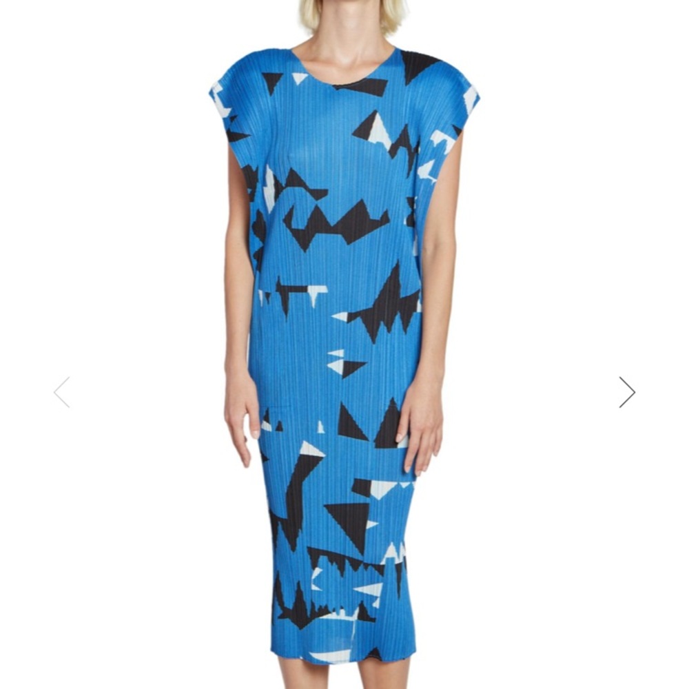 Pleats Please Issey Miyake Lucid Dress in Sea Salt